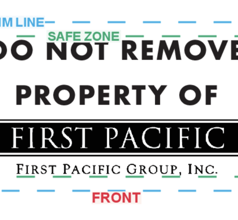 FPG Property Of stickers - "Do not remove" stickers